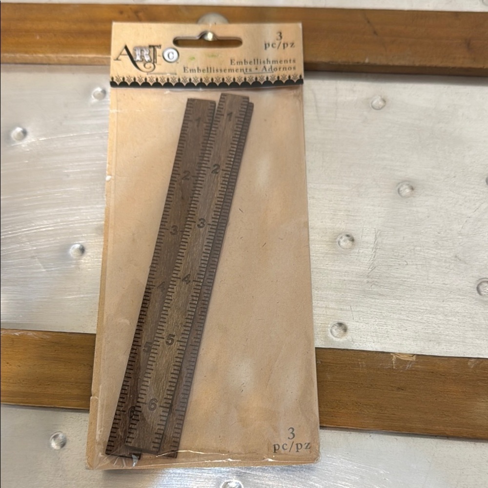 Brown Wooden Ruler Set